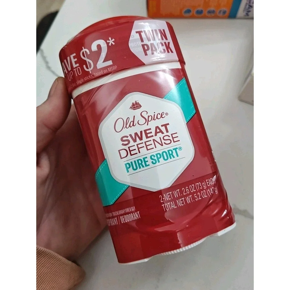 Old‎ Spice Antiperspirant Deodorant Pure Sport Soft Solid 2.6 x 2 Sweat Defense